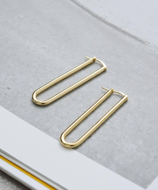 【GALENA】簡約精緻橢圓形圈式耳環，日常低調點綴