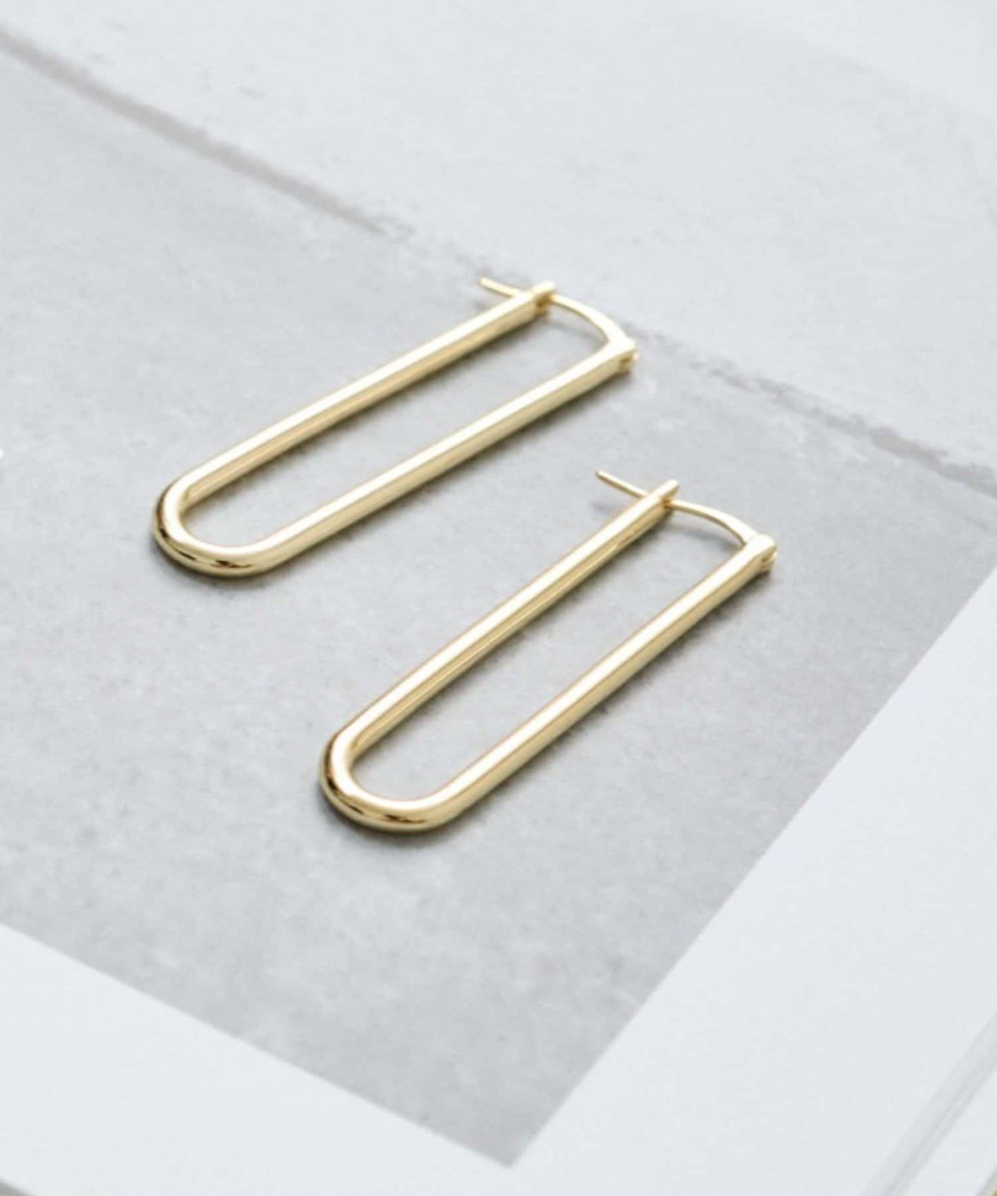 【GALENA】簡約精緻橢圓形圈式耳環，日常低調點綴