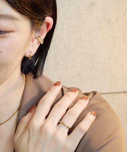 珍珠雙層線條耳夾/耳骨夾