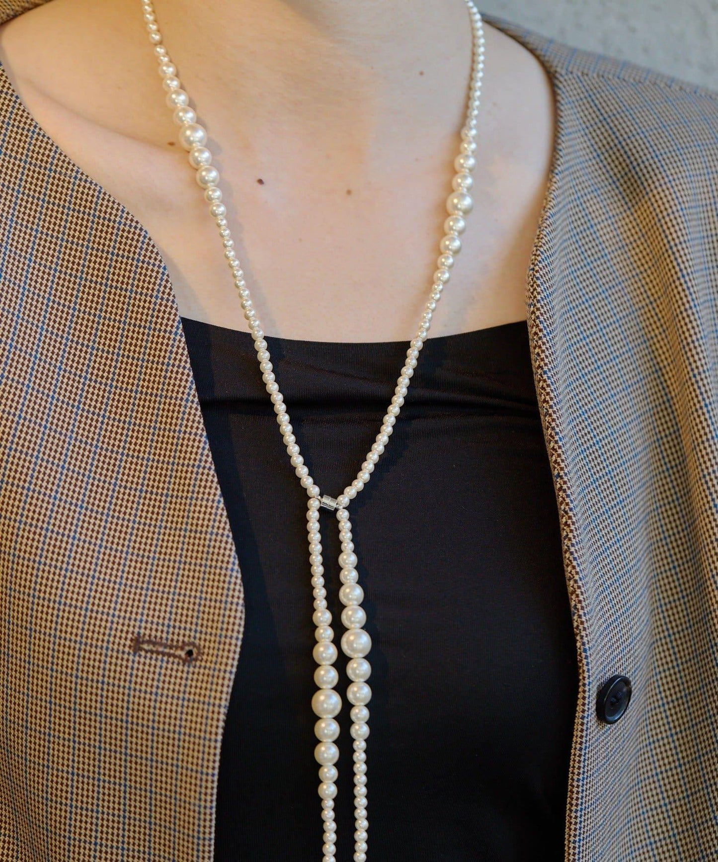 漸變珍珠磁性項鍊