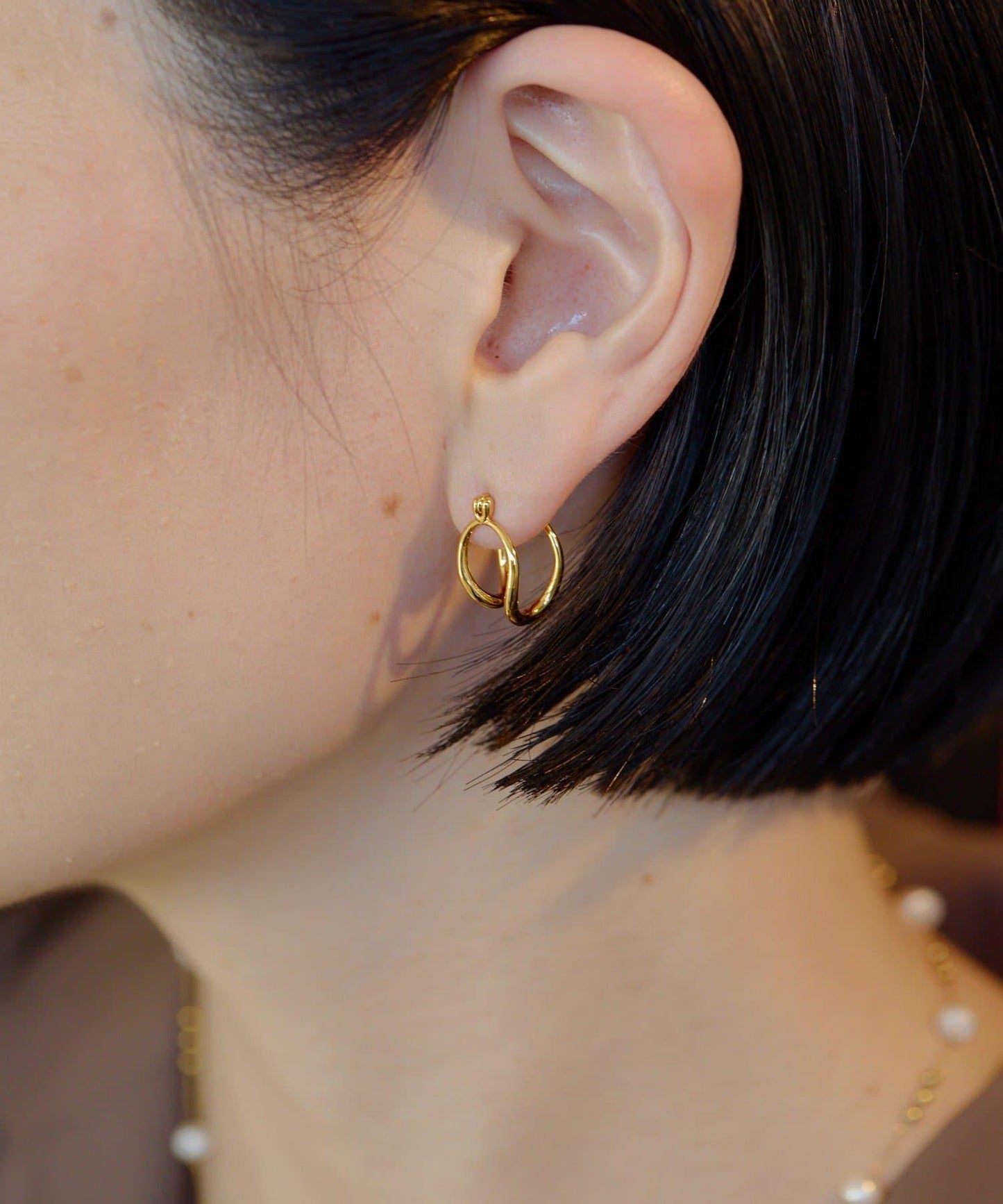 許願骨圓環耳環