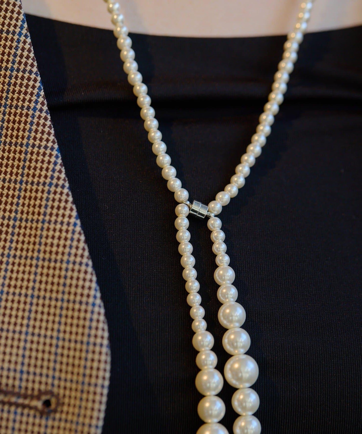 漸變珍珠磁性項鍊