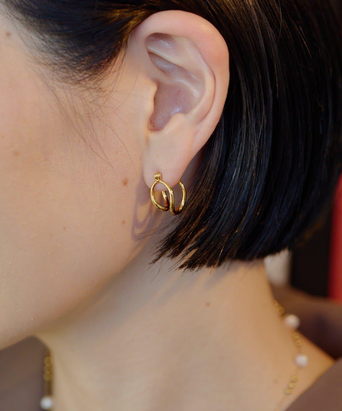 許願骨圓環耳環