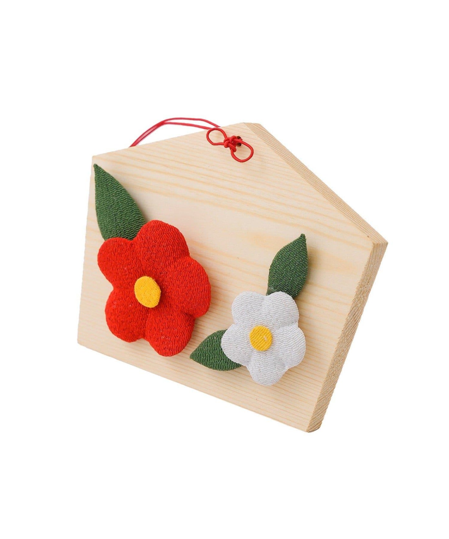 椿の絵馬オブジェ/正月のお飾り