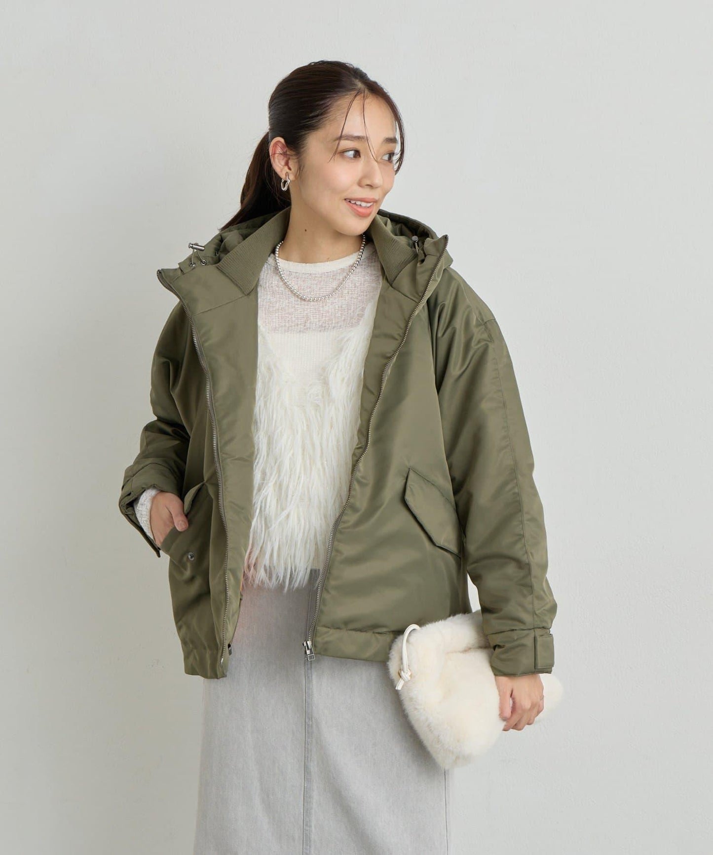 大人休閒風尼龍中棉連帽MA-1夾克