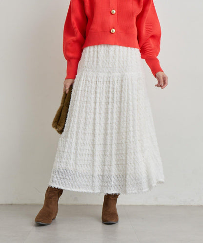 大人可愛流蘇提花半身裙