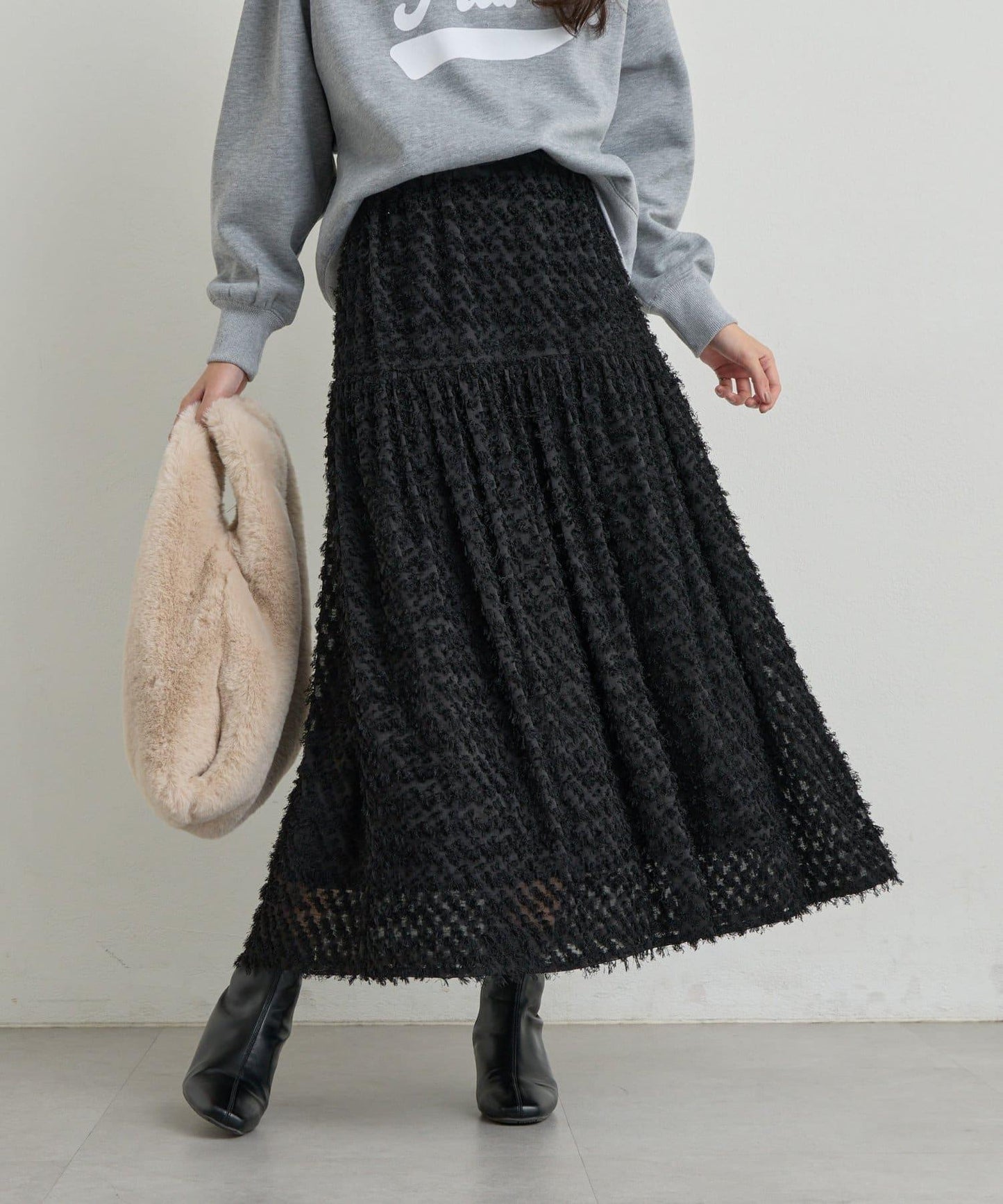 大人可愛流蘇提花半身裙