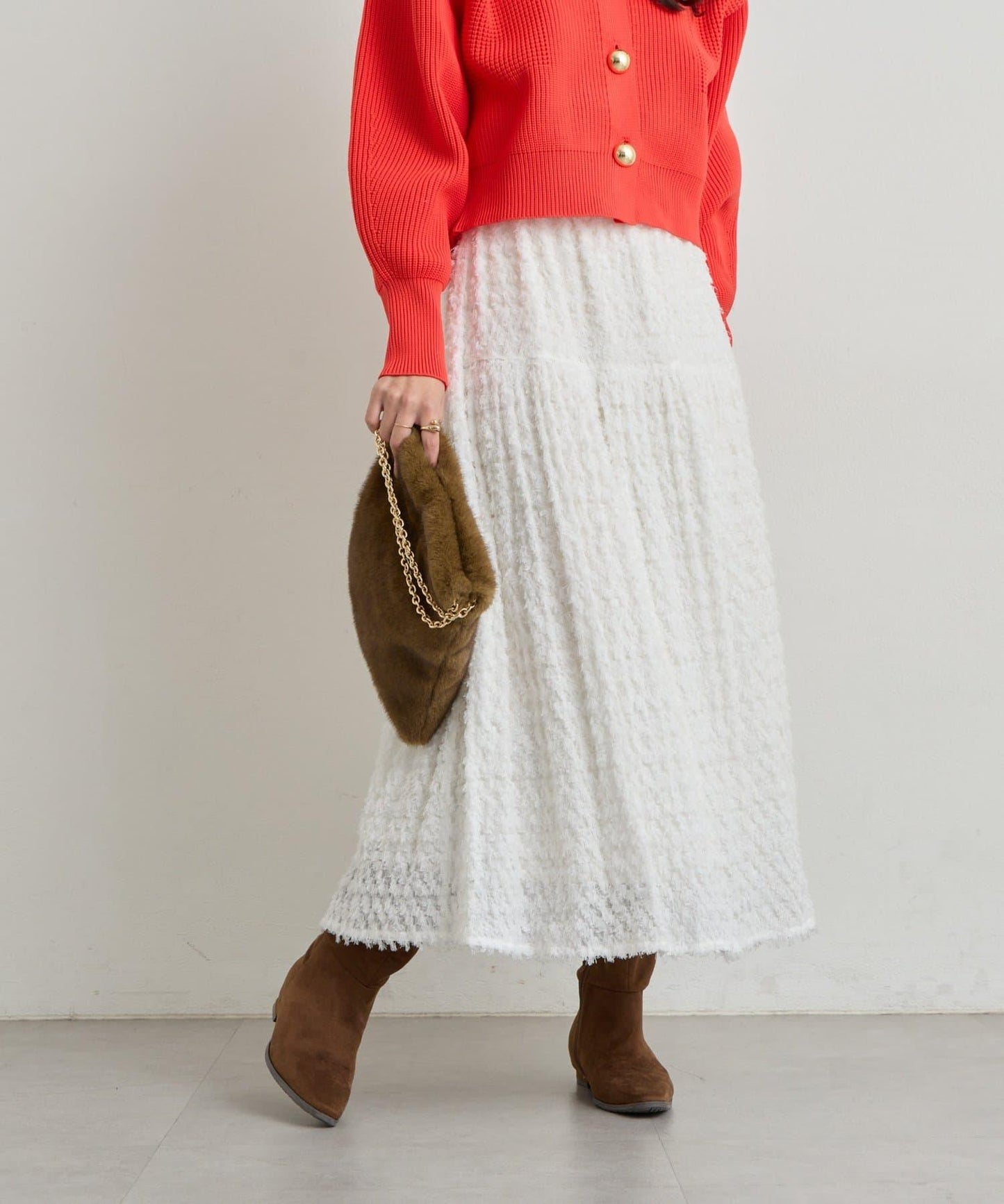 大人可愛流蘇提花半身裙