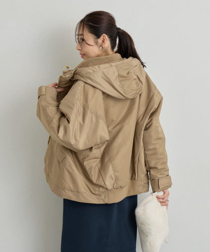 大人休閒風尼龍中棉連帽MA-1夾克