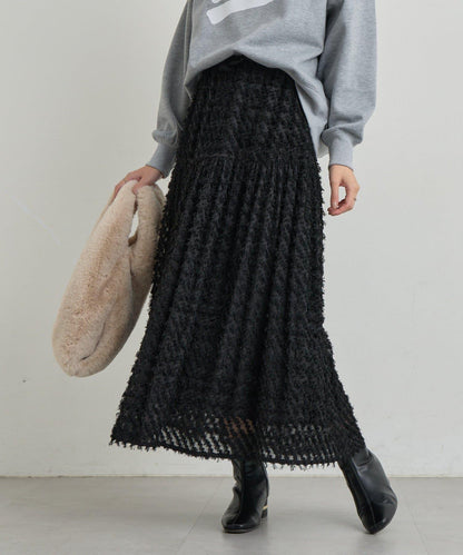 大人可愛流蘇提花半身裙