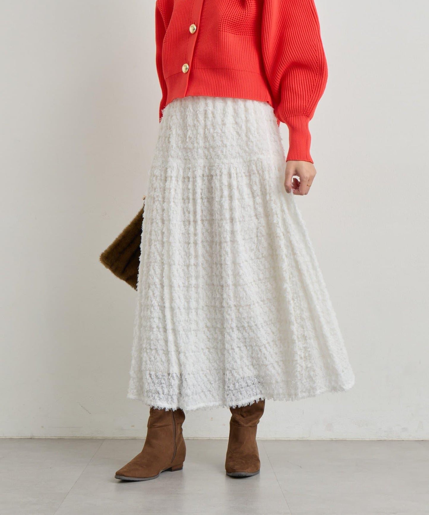 大人可愛流蘇提花半身裙