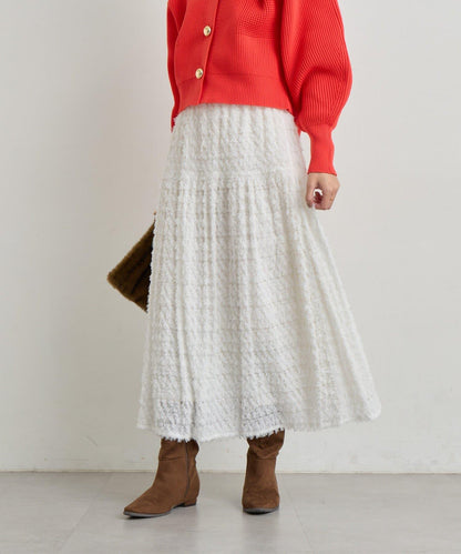 大人可愛流蘇提花半身裙