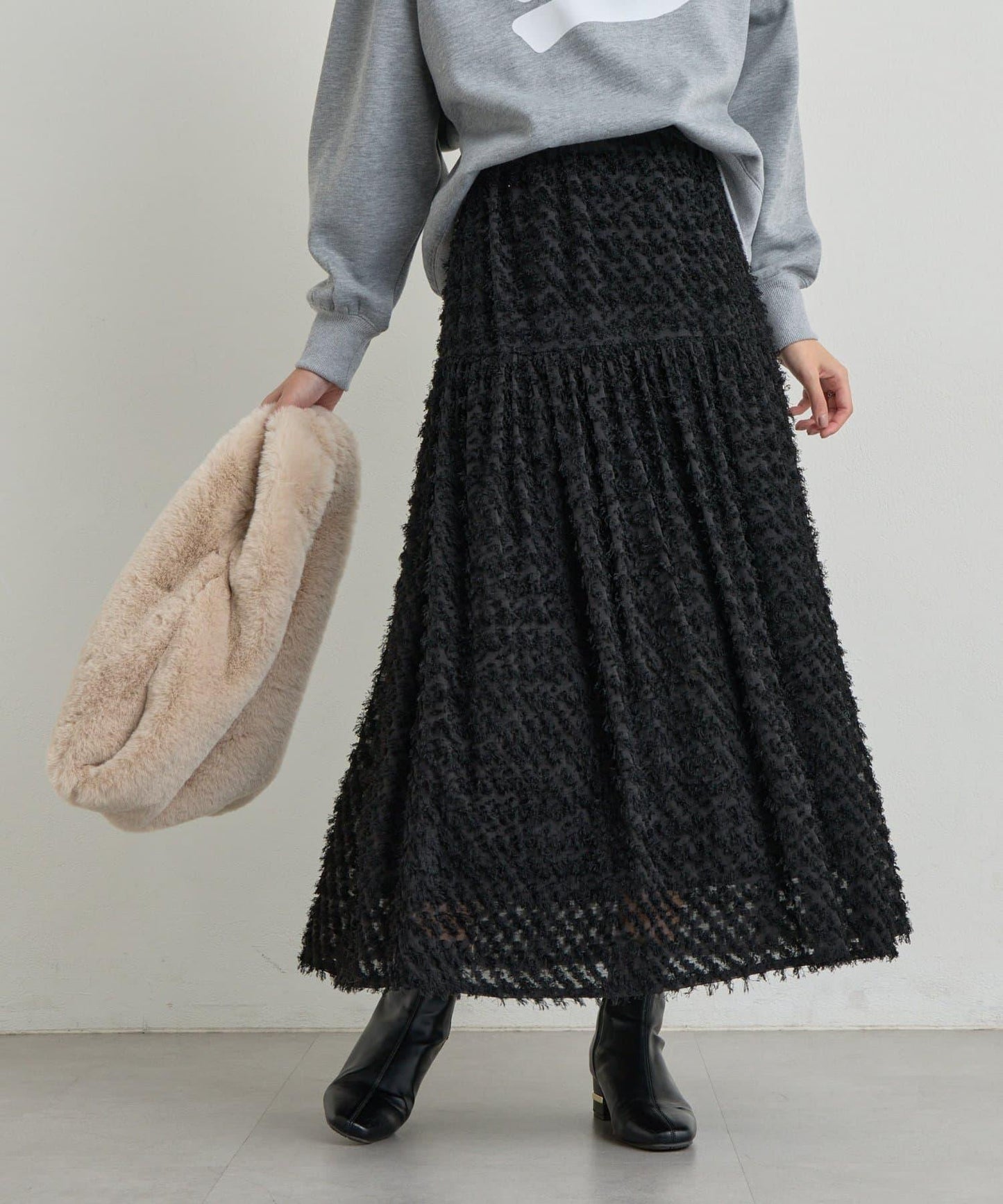 大人可愛流蘇提花半身裙