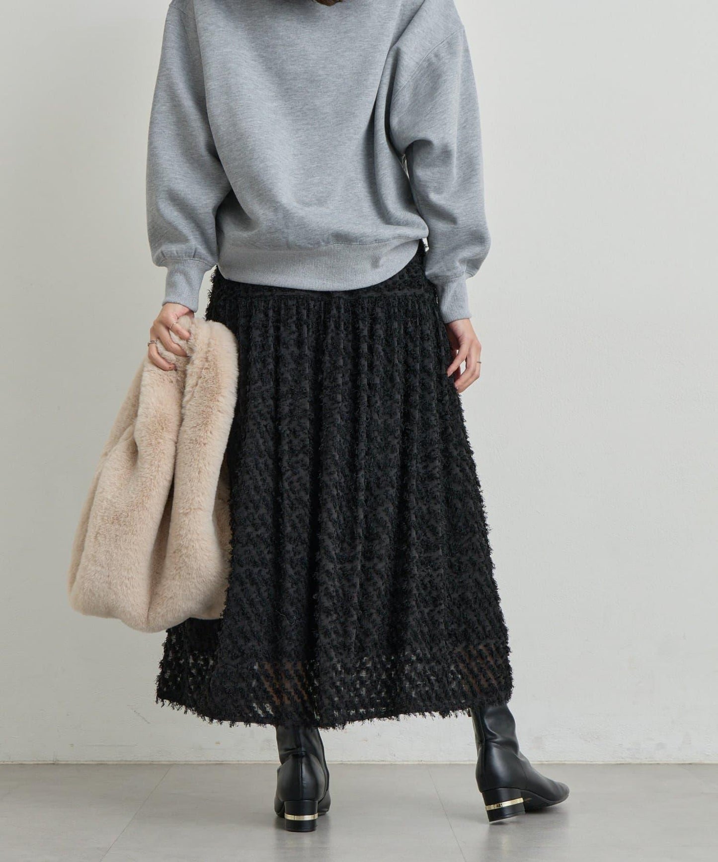 大人可愛流蘇提花半身裙