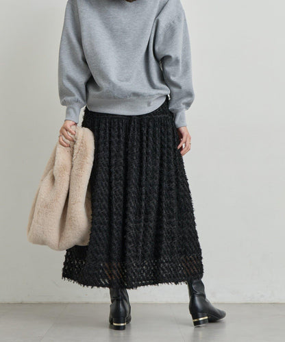 大人可愛流蘇提花半身裙