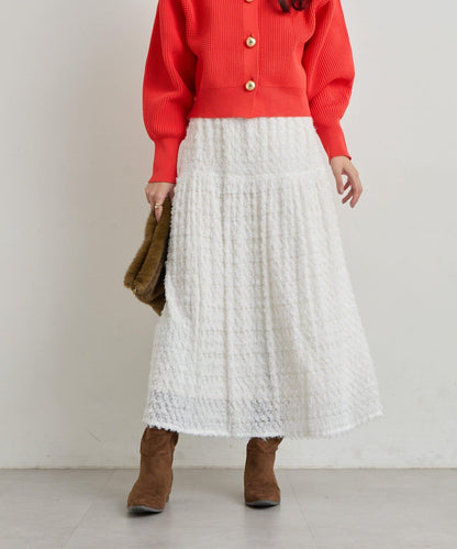 大人可愛流蘇提花半身裙