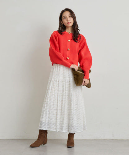 大人可愛流蘇提花半身裙