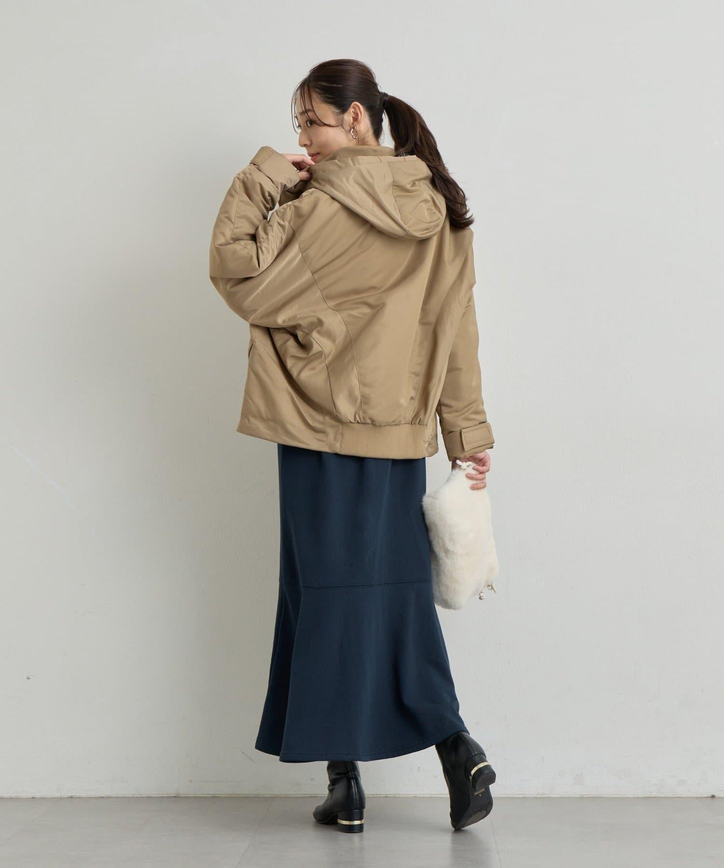 大人休閒風尼龍中棉連帽MA-1夾克