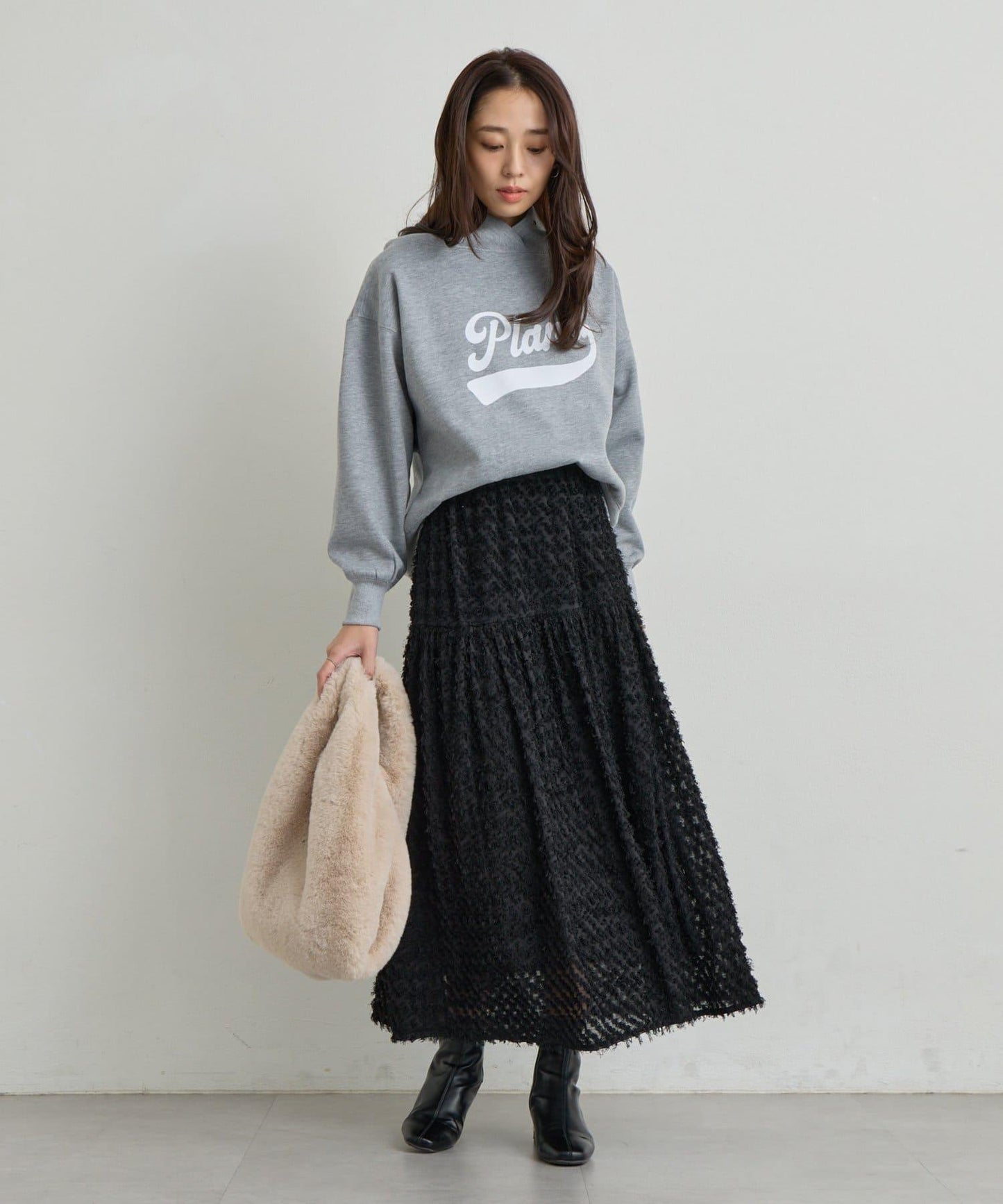 大人可愛流蘇提花半身裙