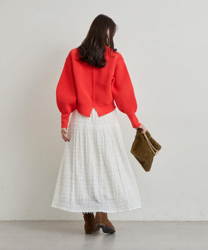 大人可愛流蘇提花半身裙