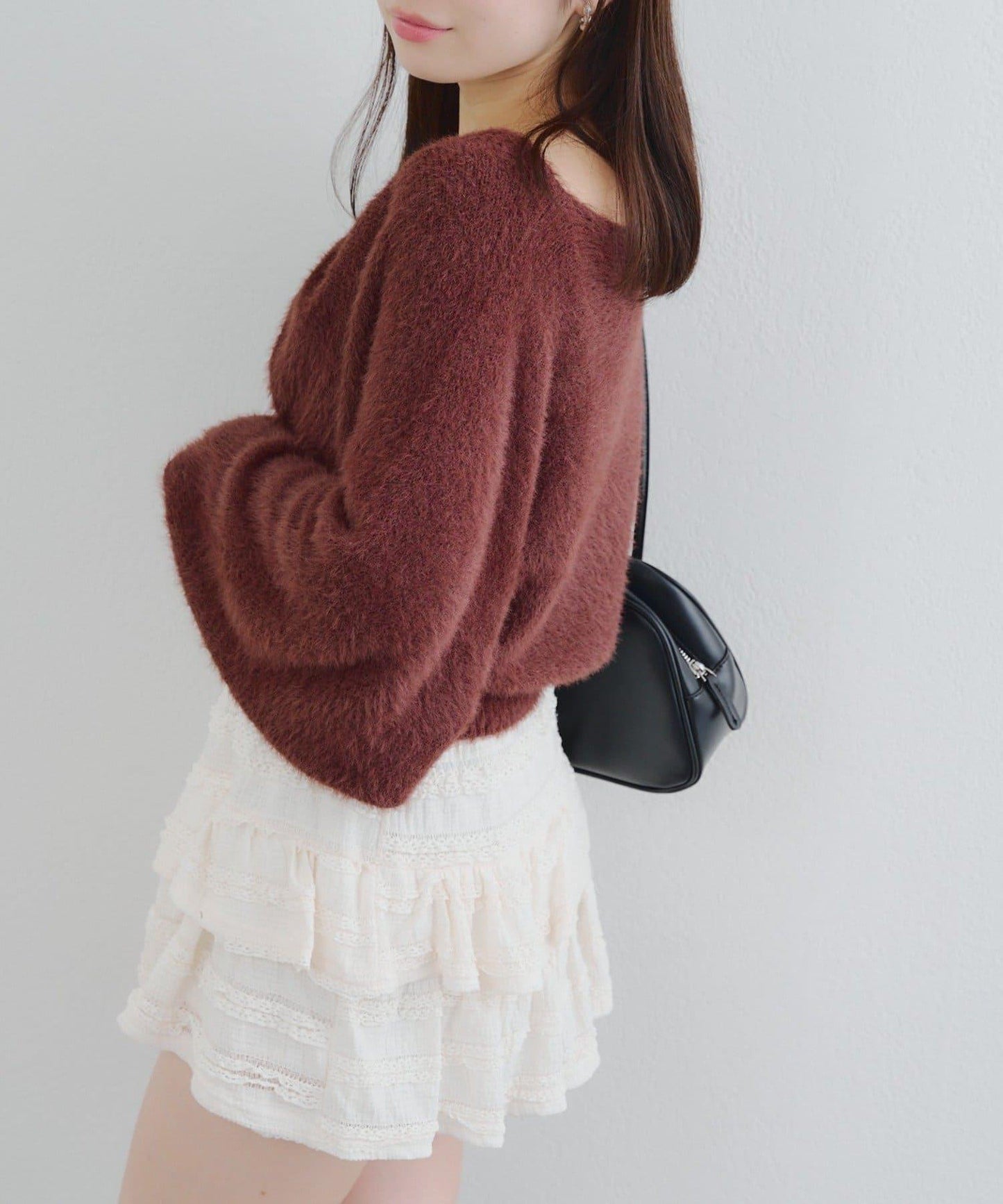 【2件套】吊帶+蝴蝶結羽毛針織衫