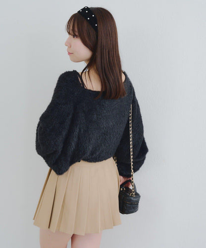 【2件套】吊帶+蝴蝶結羽毛針織衫