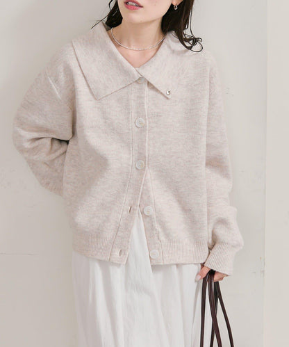 帶領片針織開衫