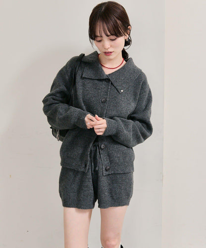 帶領片針織開衫