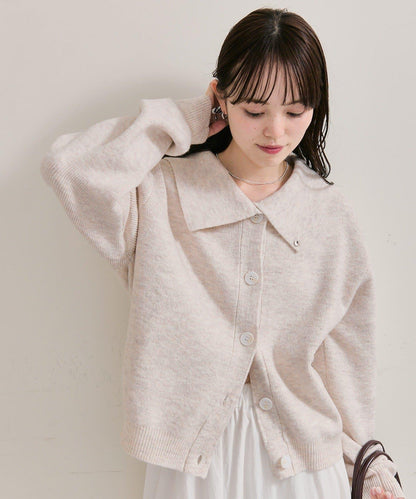 帶領片針織開衫