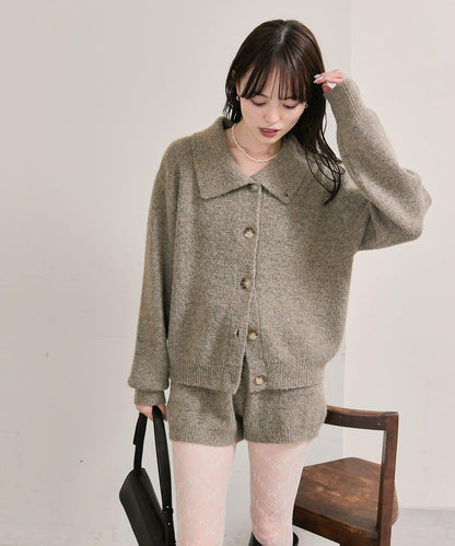 帶領片針織開衫