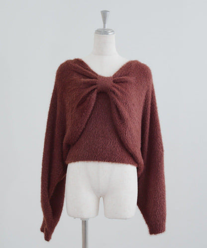 【2件套】吊帶+蝴蝶結羽毛針織衫