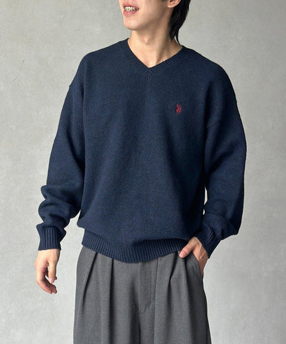 【U.S. POLO ASSN. 】V領針織套頭衫