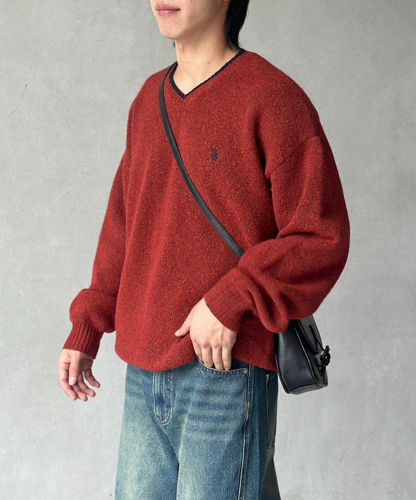 【U.S. POLO ASSN. 】V領針織套頭衫