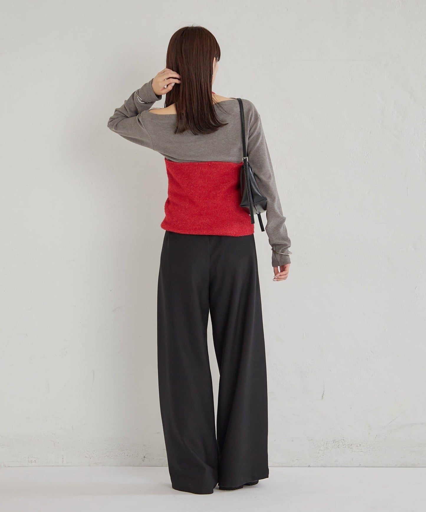 掛脖短款背心套裝長袖T恤