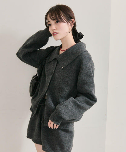 帶領片針織開衫