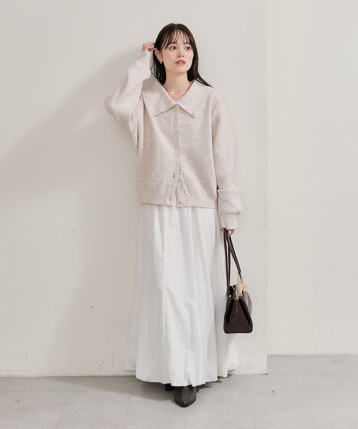 帶領片針織開衫