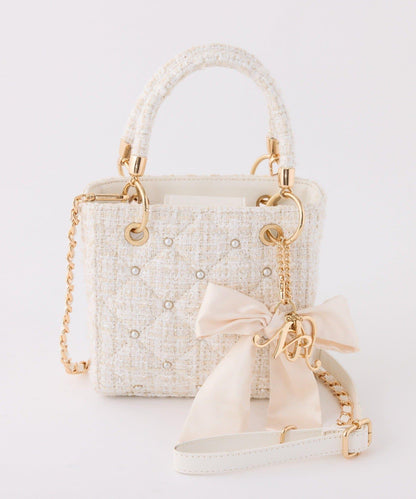 帶吊飾絎縫鉚釘迷你包