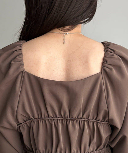 【前後兩穿設計】方領泡泡袖襯衫