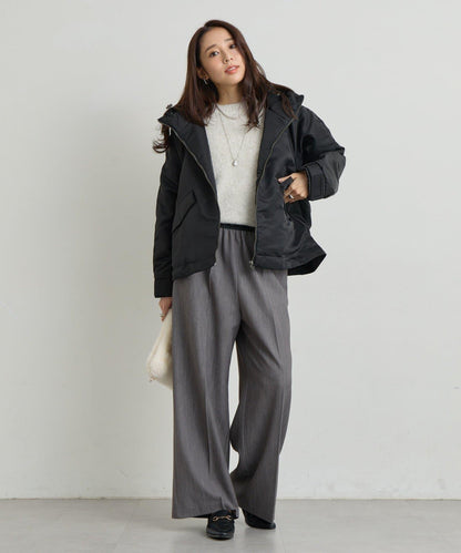 《ふんわり暖か》羊駝絨感插肩袖針織衫