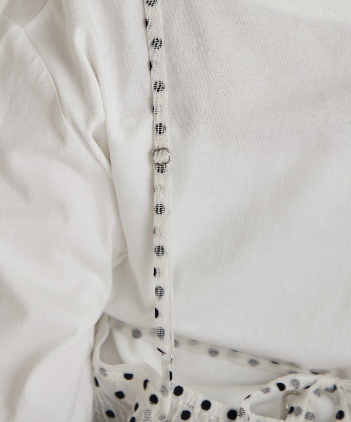 波點網紗吊帶長款上衣