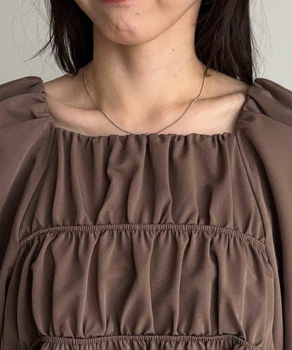 【前後兩穿設計】方領泡泡袖襯衫