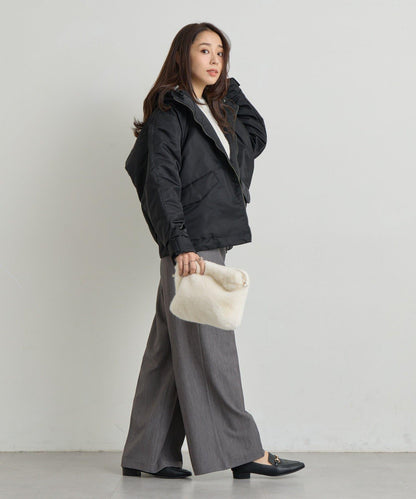 《ふんわり暖か》羊駝絨感插肩袖針織衫