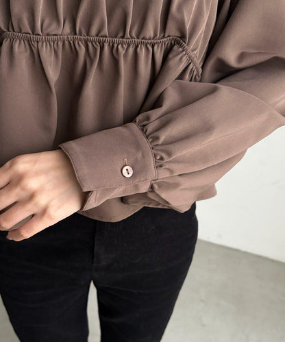 【前後兩穿設計】方領泡泡袖襯衫