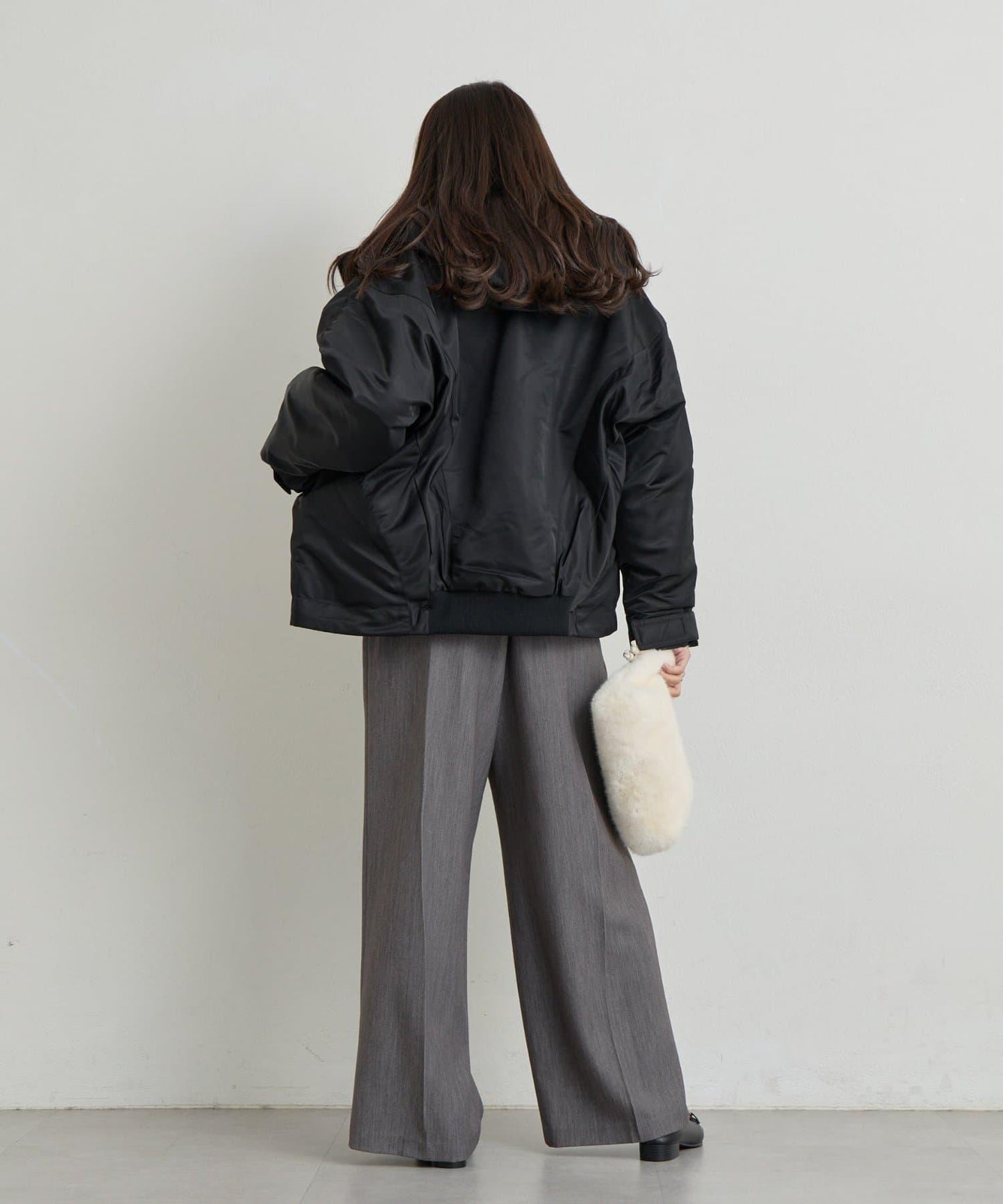 《ふんわり暖か》羊駝絨感插肩袖針織衫