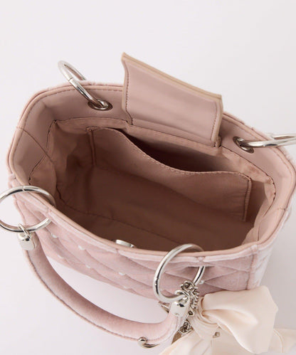 帶吊飾絎縫鉚釘迷你包