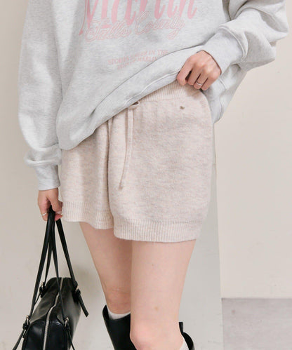 限時特惠!! 今日23:59截止 帶裝飾牌針織褲