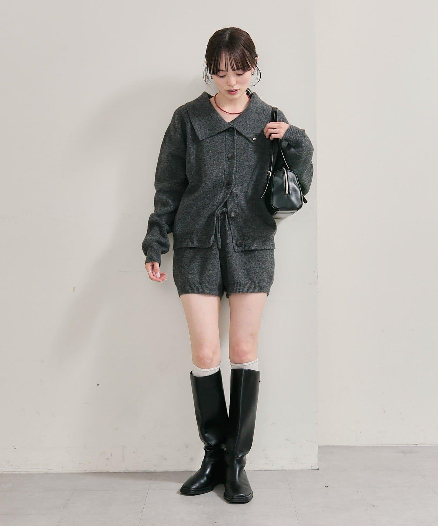 限時特惠!! 今日23:59截止 帶裝飾牌針織褲