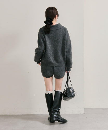 帶領片針織開衫