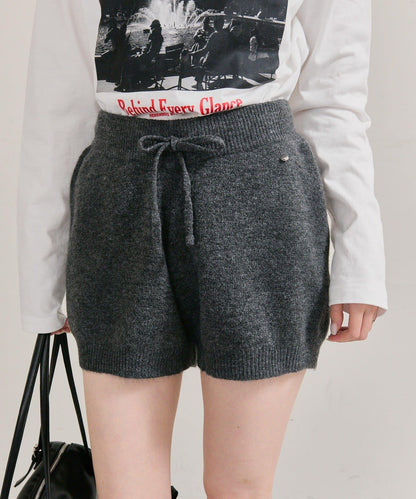 限時特惠!! 今日23:59截止 帶裝飾牌針織褲