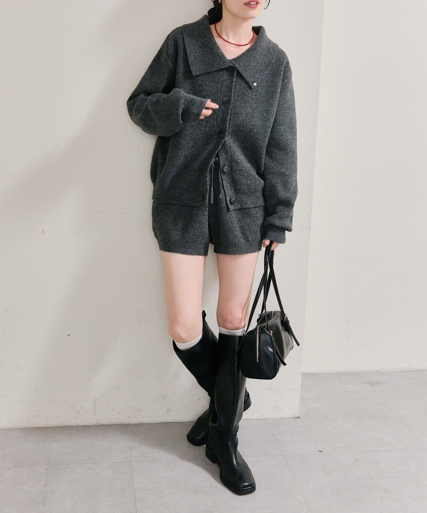 限時特惠!! 今日23:59截止 帶裝飾牌針織褲